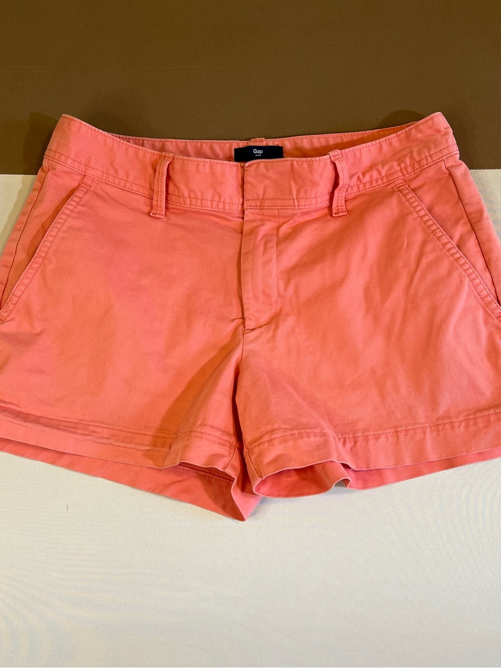 GAP Coral-Orange Casual Cotton Shorts